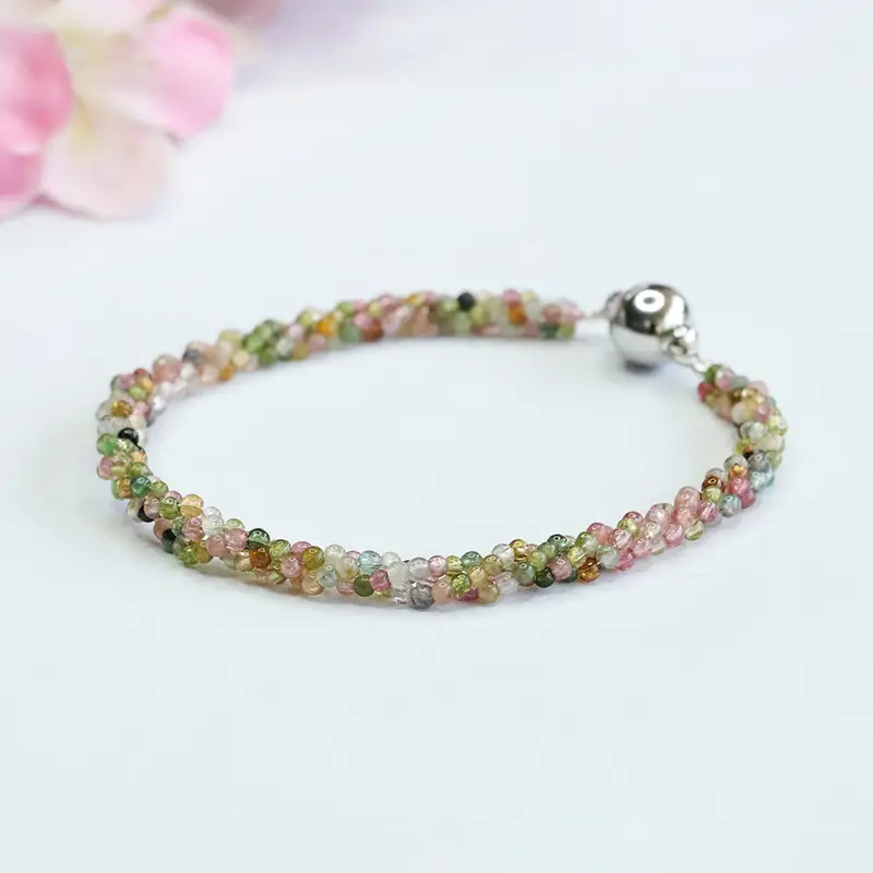 Candy Color Braided Crystal Gemstone Bracelet — feature 6