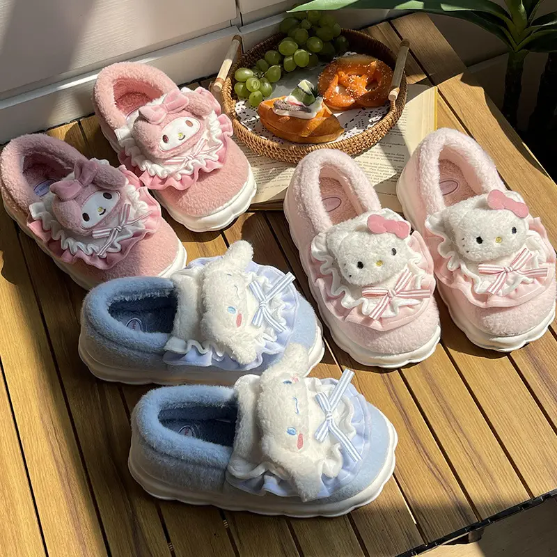 Nanpowan coolomi cotton slippers women's winter indoor home genuine goods ip joint name cute Sanrio bag heel cotton shoes - Image 4
