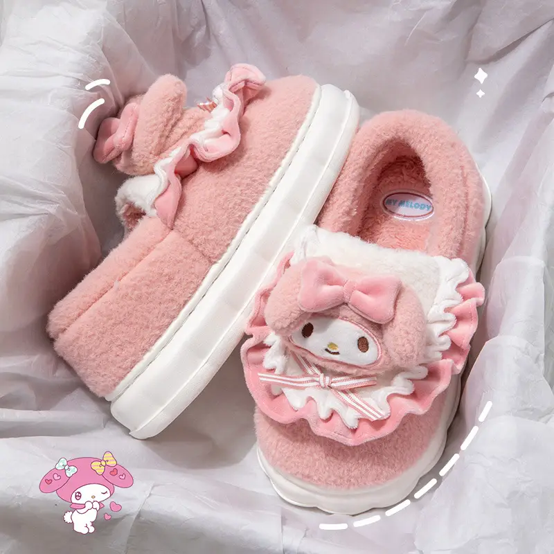 Nanpowan coolomi cotton slippers women's winter indoor home genuine goods ip joint name cute Sanrio bag heel cotton shoes - Image 2