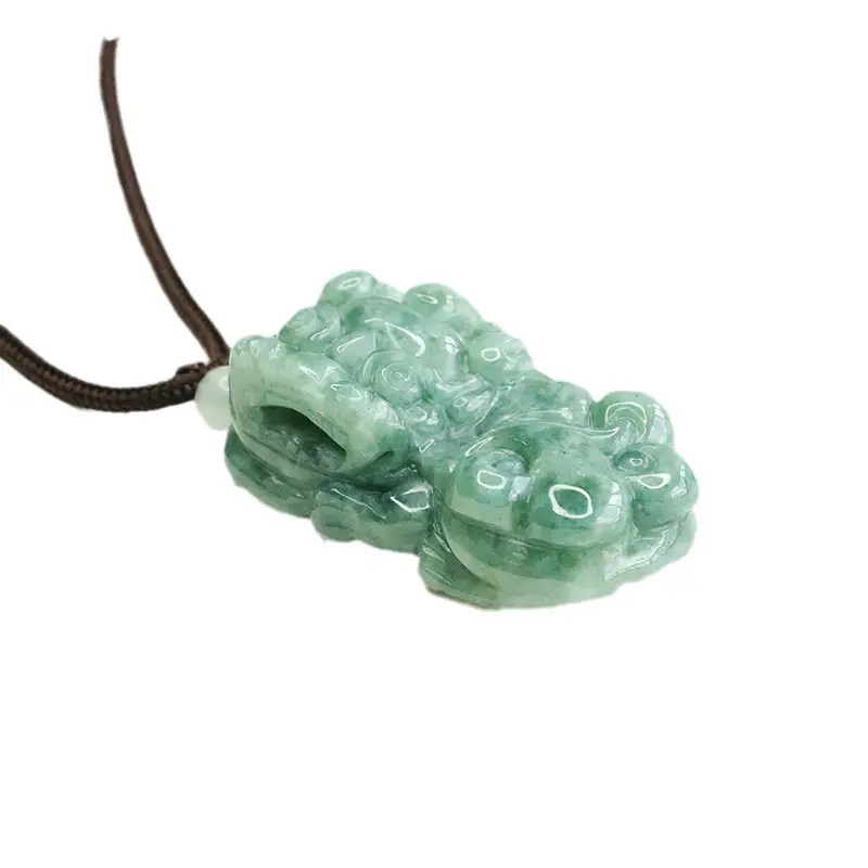 Aiyu Natural Jade Pendant Full Color Overlord Pixiu Necklace - Image 6