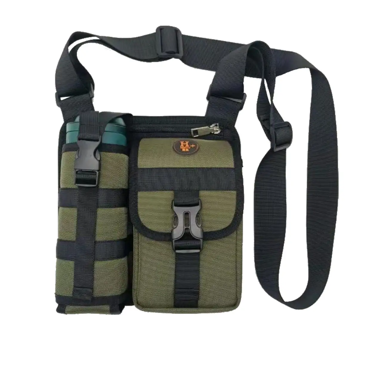 One-Shoulder Water Cup Crossbody Bag for Men Blue 22x21