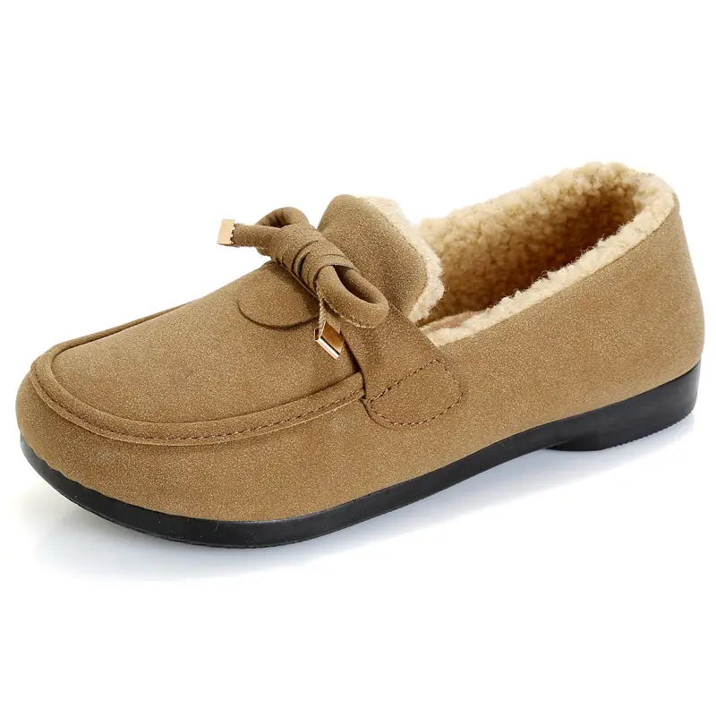 Women's Cotton Shoes 2025 Autumn and Winter Loafers with Plush Lining, Warm Casual Shoes, Flat Slip-On Shoes, Trendy Women's Footwear - Image 8