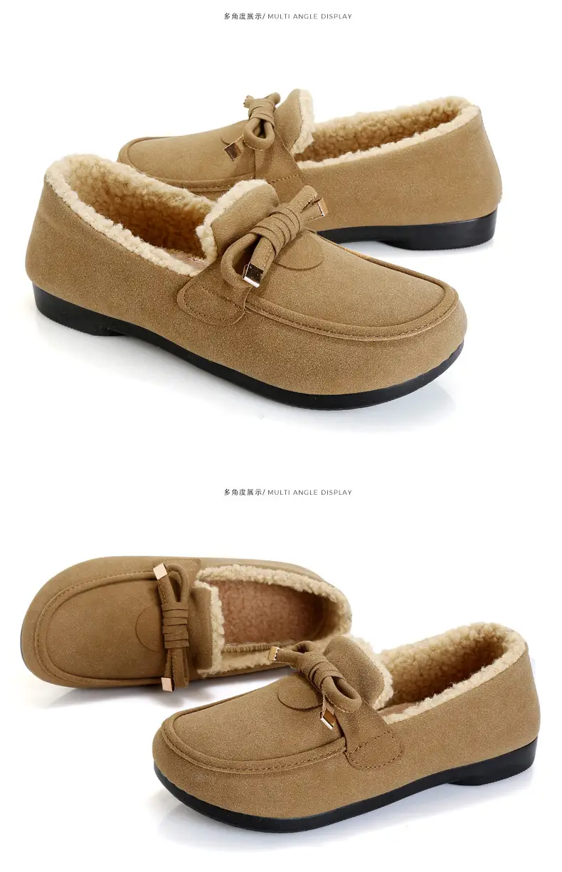 Women's Cotton Shoes 2025 Autumn and Winter Loafers with Plush Lining, Warm Casual Shoes, Flat Slip-On Shoes, Trendy Women's Footwear — feature 30