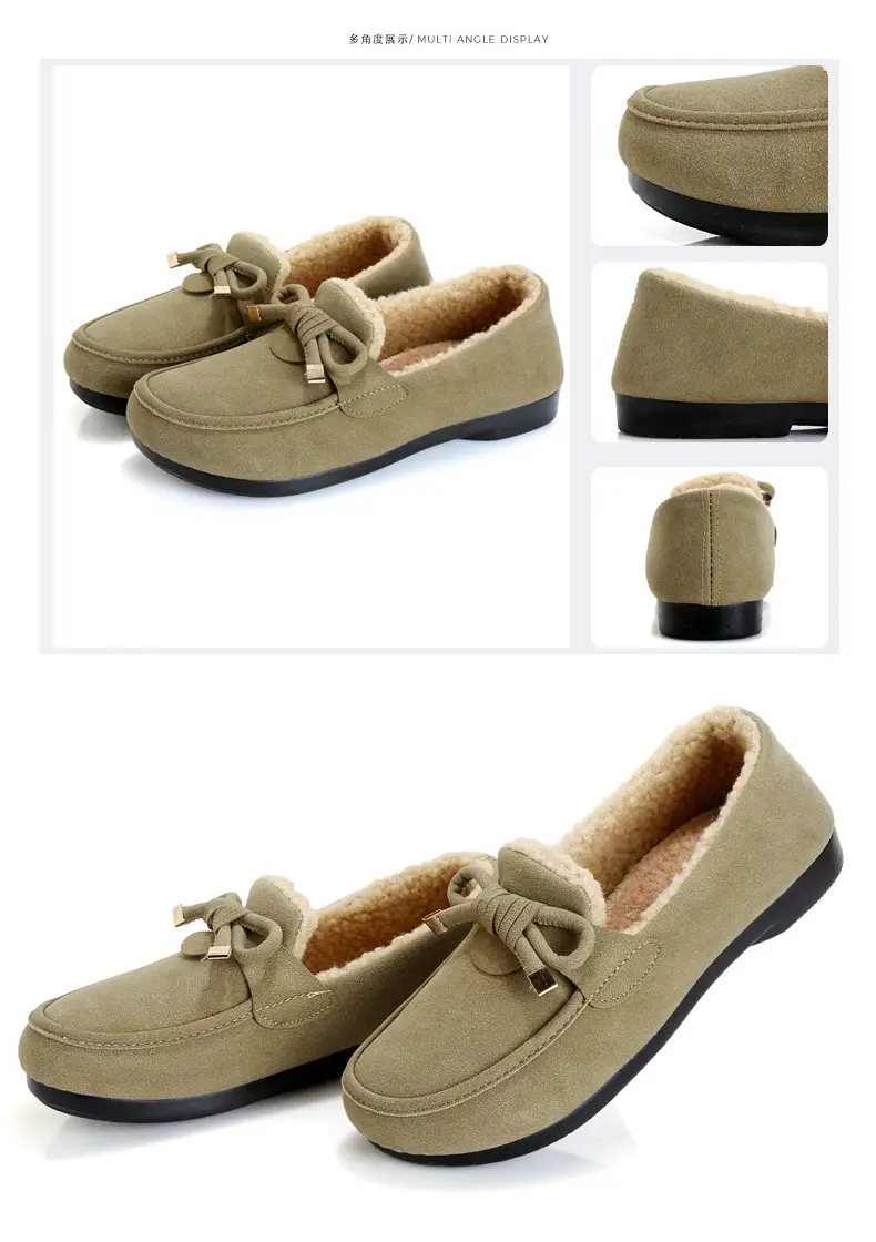 Women's Cotton Shoes 2025 Autumn and Winter Loafers with Plush Lining, Warm Casual Shoes, Flat Slip-On Shoes, Trendy Women's Footwear — feature 31
