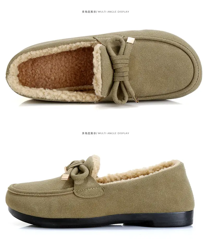 Women's Cotton Shoes 2025 Autumn and Winter Loafers with Plush Lining, Warm Casual Shoes, Flat Slip-On Shoes, Trendy Women's Footwear — feature 32