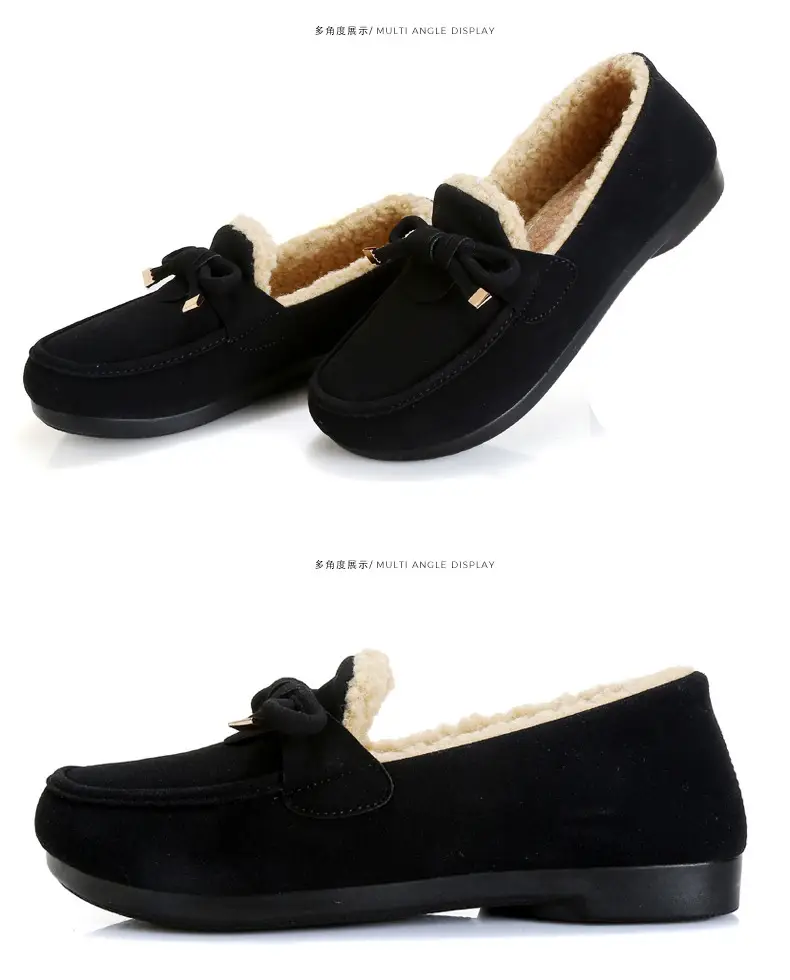 Women's Cotton Shoes 2025 Autumn and Winter Loafers with Plush Lining, Warm Casual Shoes, Flat Slip-On Shoes, Trendy Women's Footwear — feature 35
