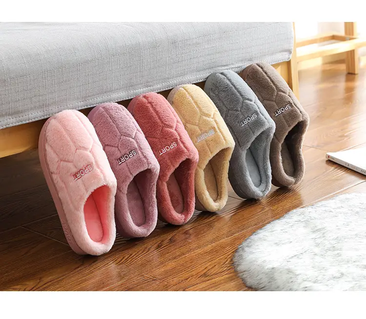 Women's Navy Cotton Indoor Slippers Warm Winter — feature 14