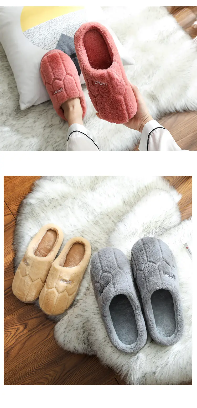 Women's Navy Cotton Indoor Slippers Warm Winter — feature 17