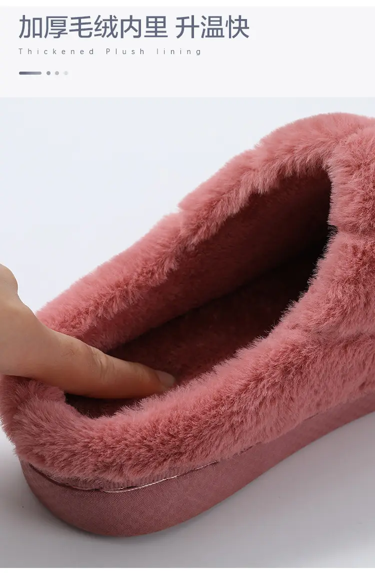 Women's Navy Cotton Indoor Slippers Warm Winter — feature 8