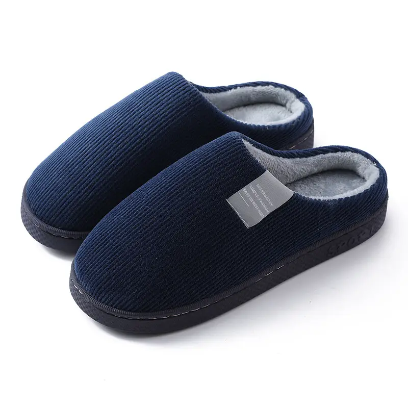 Women's Navy Cotton Indoor Slippers Warm Winter - Image 10