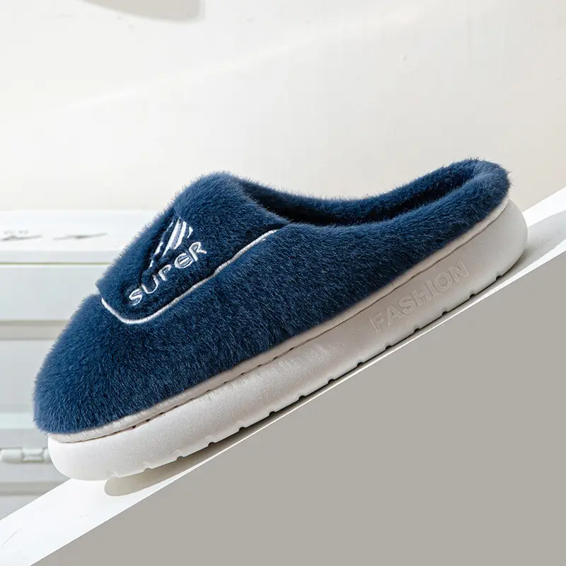 New Men's plus size cotton slippers winter home room velvet thickened thermal slippers men's wholesale one-piece delivery