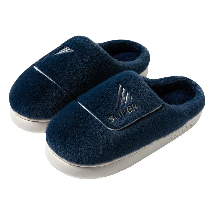 New Men's plus size cotton slippers winter home room velvet thickened thermal slippers men's wholesale one-piece delivery