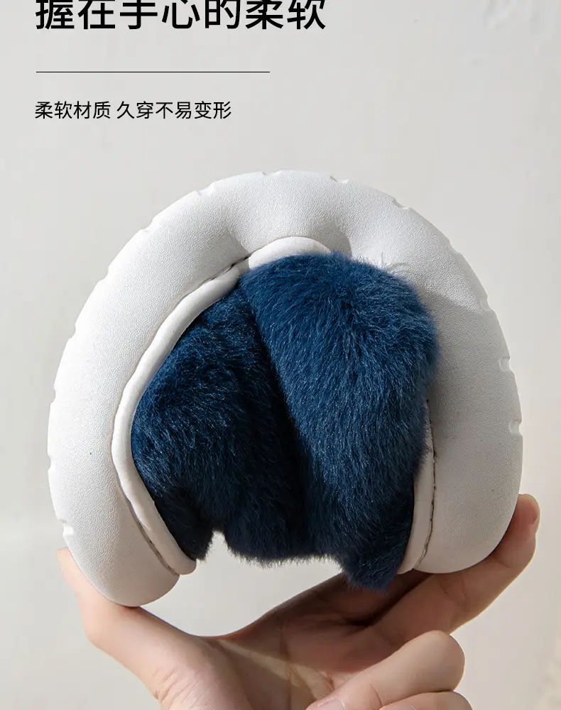 New Men's plus size cotton slippers winter home room velvet thickened thermal slippers men's wholesale one-piece delivery — feature 8