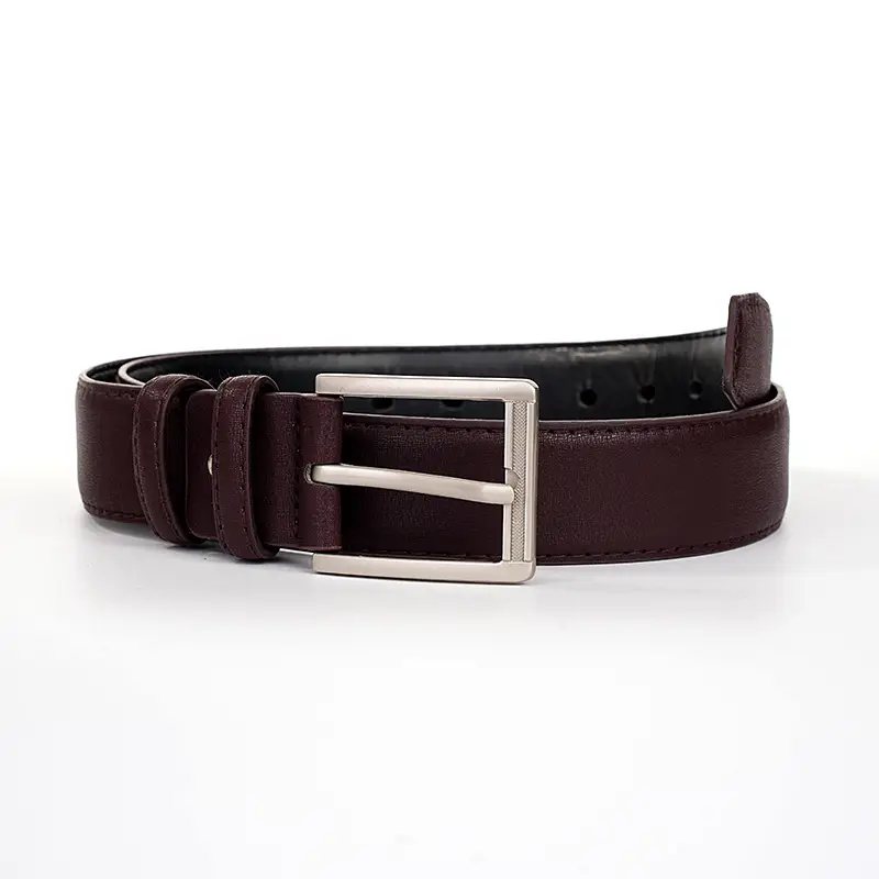 Men's Imitation Leather Belt Black Brown with Alloy Buckle 3.8cm — feature 3
