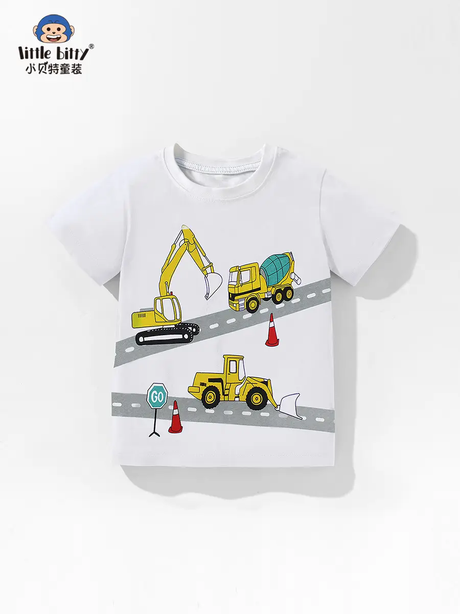 Boy Pure Cotton Construction T-Shirt Summer 2025 - Image 4
