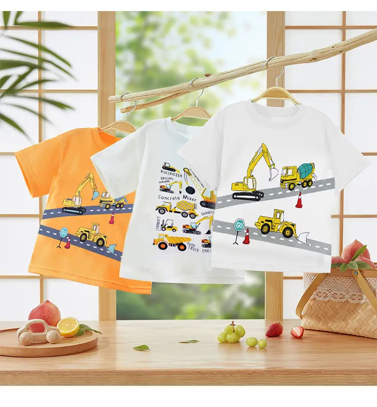 Boy Pure Cotton Construction T-Shirt Summer 2025 — feature 2