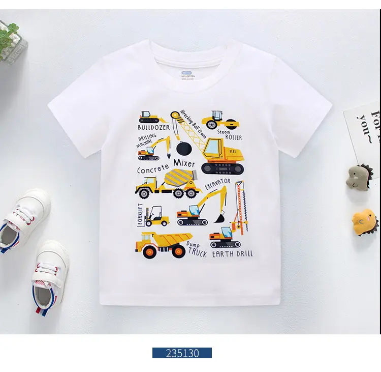 Boy Pure Cotton Construction T-Shirt Summer 2025 — feature 7