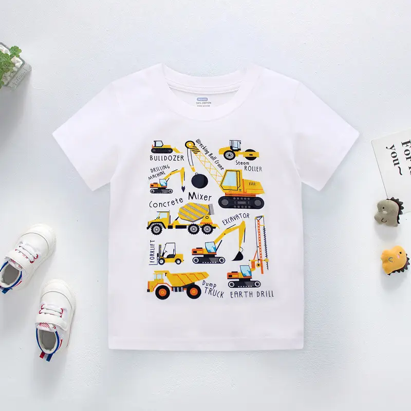 Boy Pure Cotton Construction T-Shirt Summer 2025 - Image 2