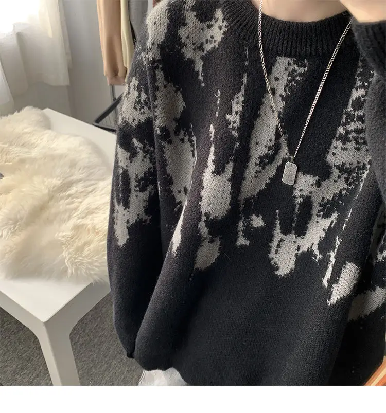 Men Vintage American Sweater Winter Knit Loose — feature 5
