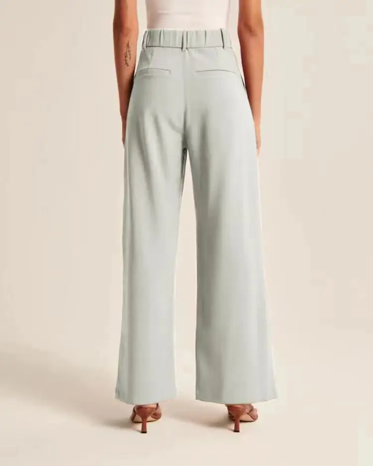 Women Wide Leg Pants with Pockets & Belt — feature 10