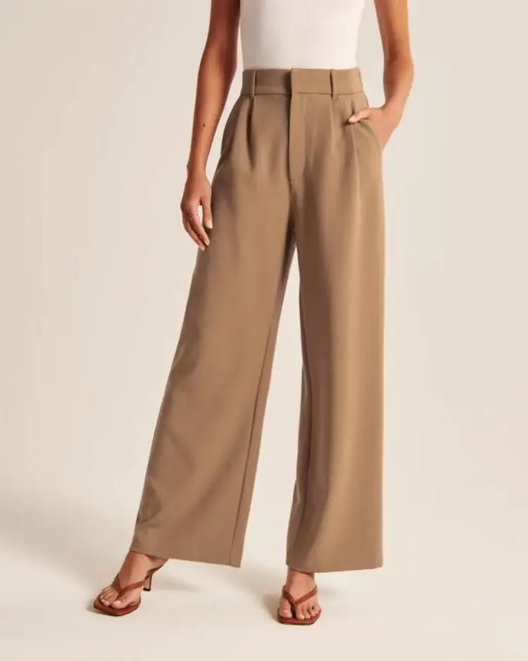 Women Wide Leg Pants with Pockets & Belt — feature 18