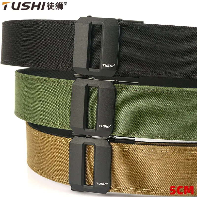 Men's 5CM Windproof Nylon Belt Black - Image 4