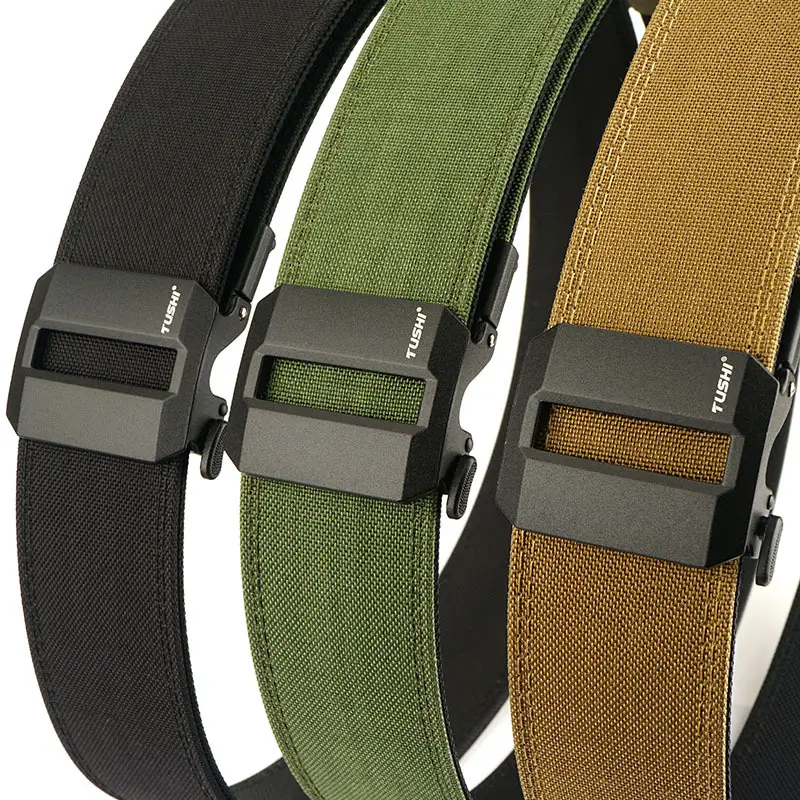 Men's 5CM Windproof Nylon Belt Black - Image 5