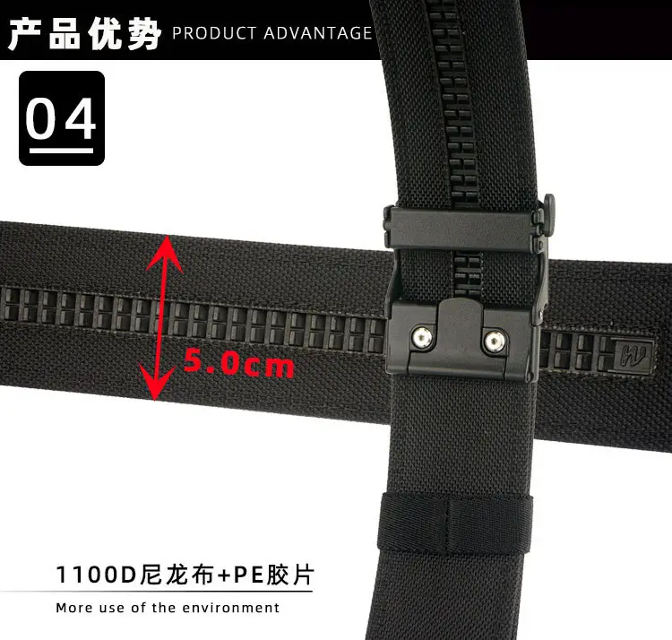 Men's 5CM Windproof Nylon Belt Black — feature 10