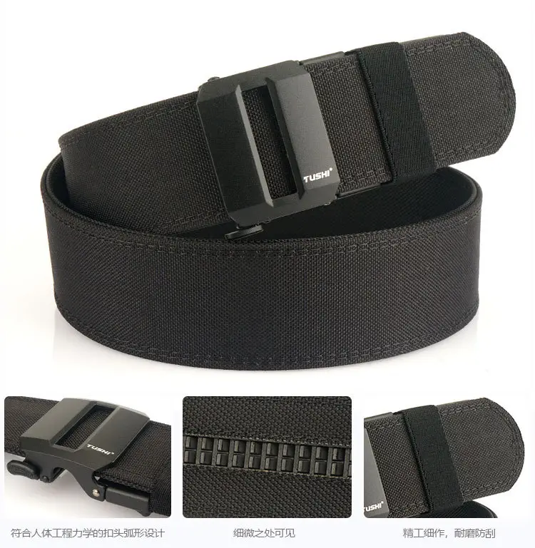 Men's 5CM Windproof Nylon Belt Black — feature 14