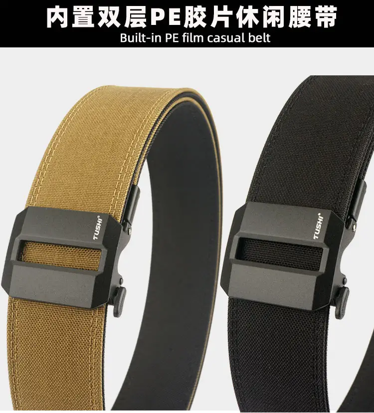 Men's 5CM Windproof Nylon Belt Black — feature 6