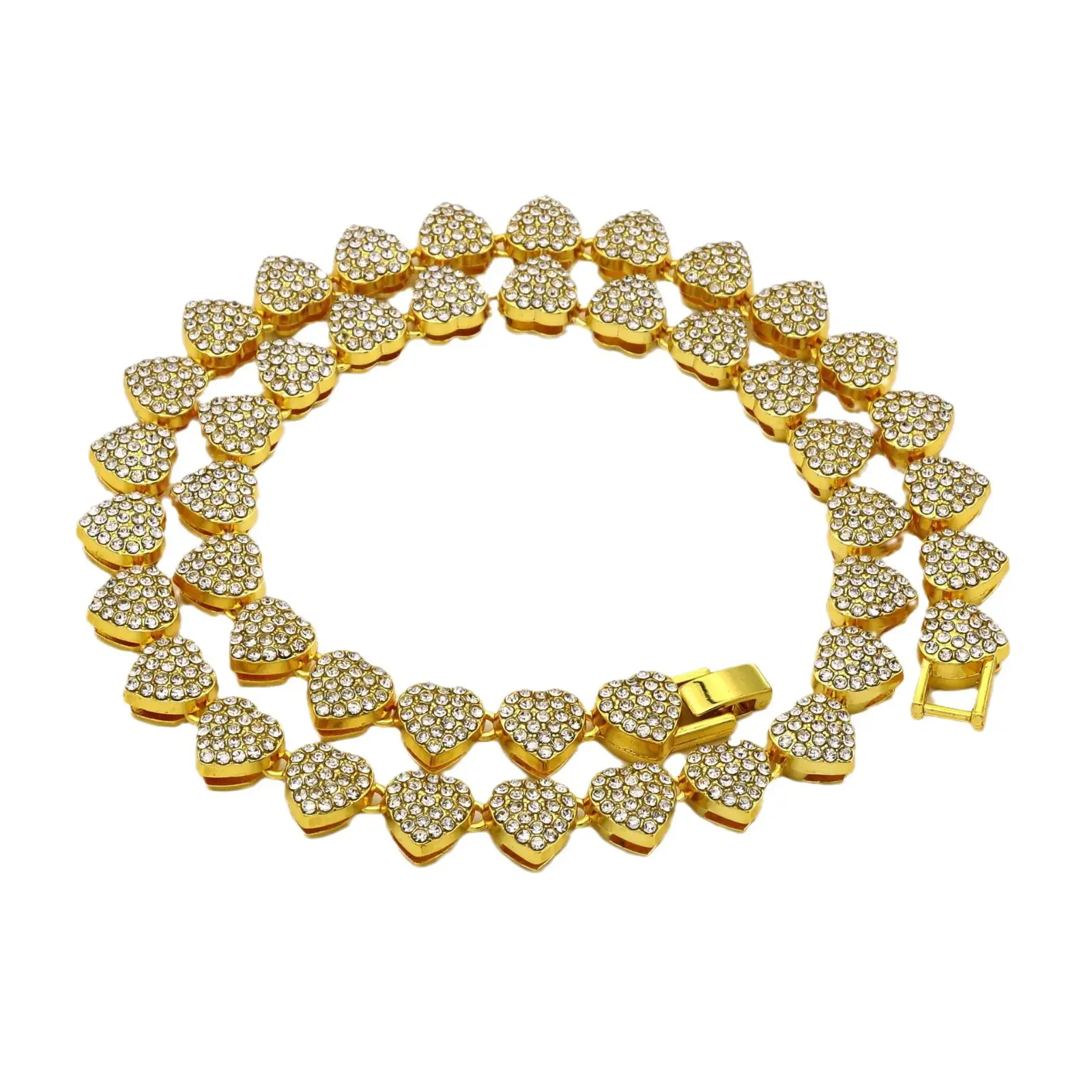 Alloy Rhinestone Love Shape Bracelet 11mm Women