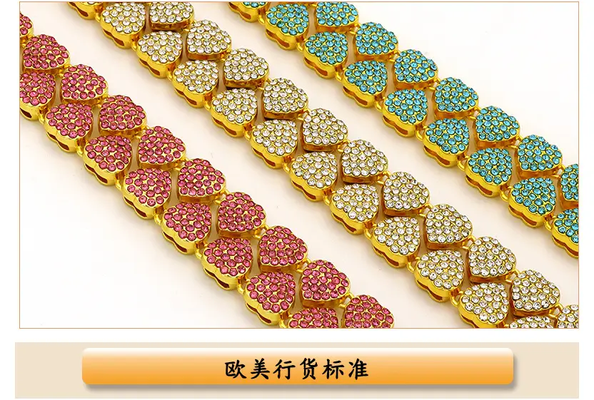 Alloy Rhinestone Love Shape Bracelet 11mm Women — feature 3