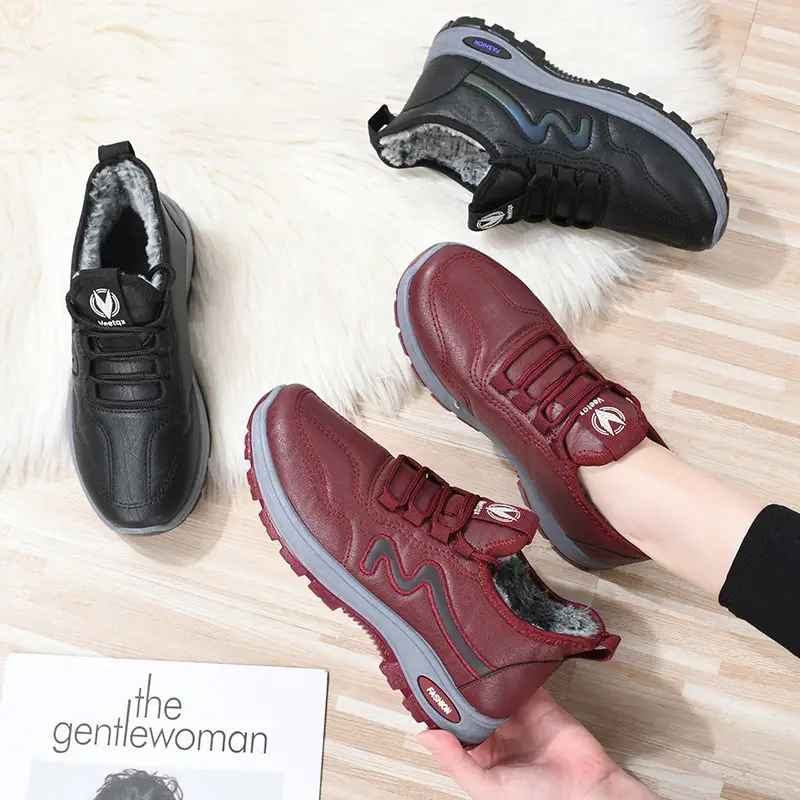 Men's Winter Cotton Shoes, New Short Boots with Plush Lining, Thickened and Warm, Women's Trendy Casual Leather Low-Top Cotton Boots - Image 8