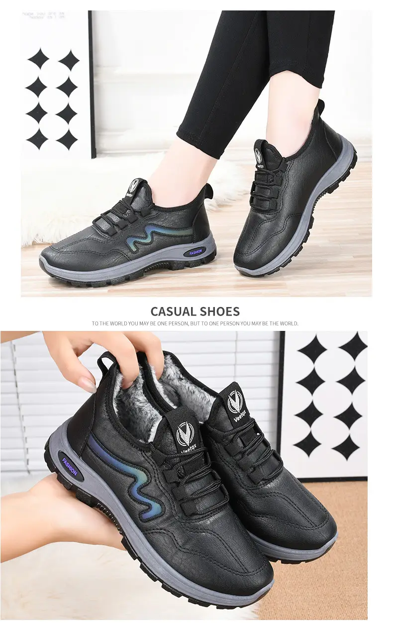 Men's Winter Cotton Shoes, New Short Boots with Plush Lining, Thickened and Warm, Women's Trendy Casual Leather Low-Top Cotton Boots — feature 14