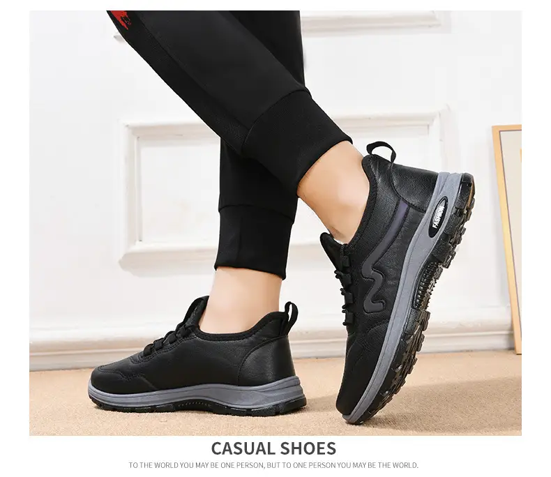 Men's Winter Cotton Shoes, New Short Boots with Plush Lining, Thickened and Warm, Women's Trendy Casual Leather Low-Top Cotton Boots — feature 16