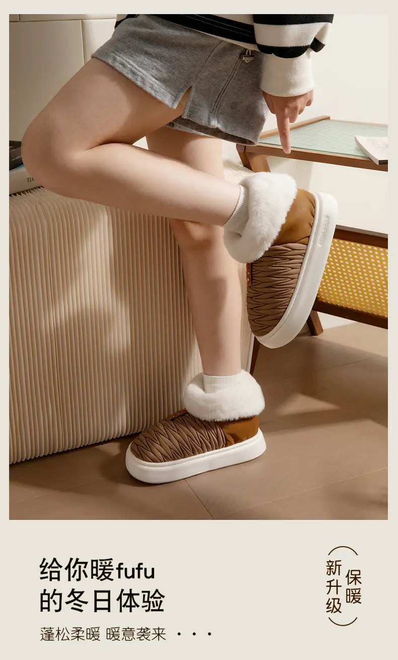 Women's Furry Fleece Snow Boots White High-Top Winter — feature 12