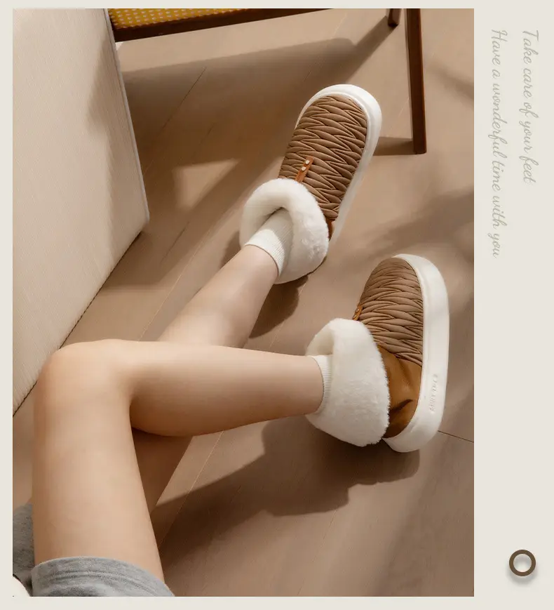 Women's Furry Fleece Snow Boots White High-Top Winter — feature 14