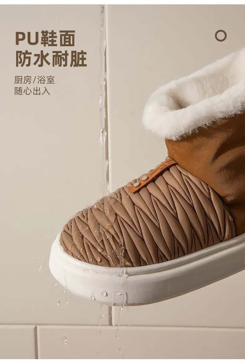 Women's Furry Fleece Snow Boots White High-Top Winter — feature 3