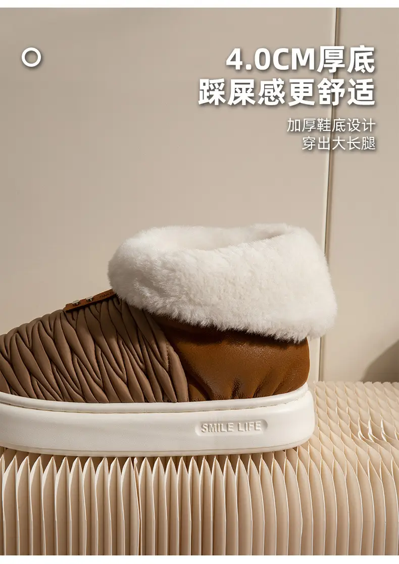 Women's Furry Fleece Snow Boots White High-Top Winter — feature 6