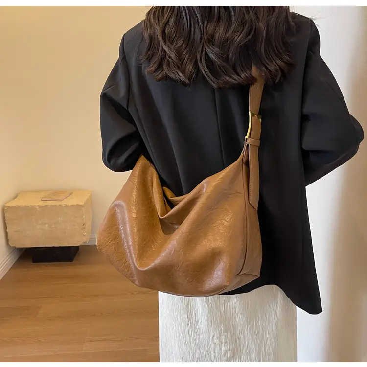 Brown Textured Shoulder Crossbody Bag for Women — feature 19