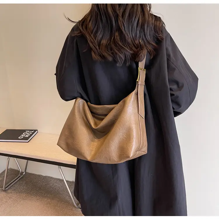 Brown Textured Shoulder Crossbody Bag for Women — feature 26