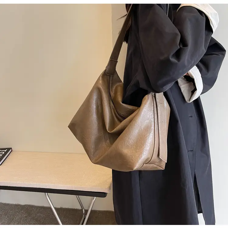 Brown Textured Shoulder Crossbody Bag for Women — feature 27