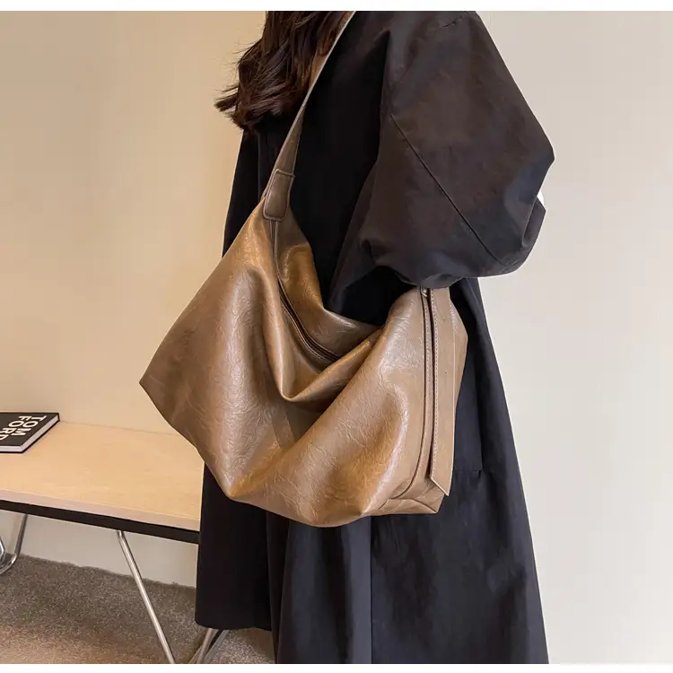 Brown Textured Shoulder Crossbody Bag for Women — feature 28