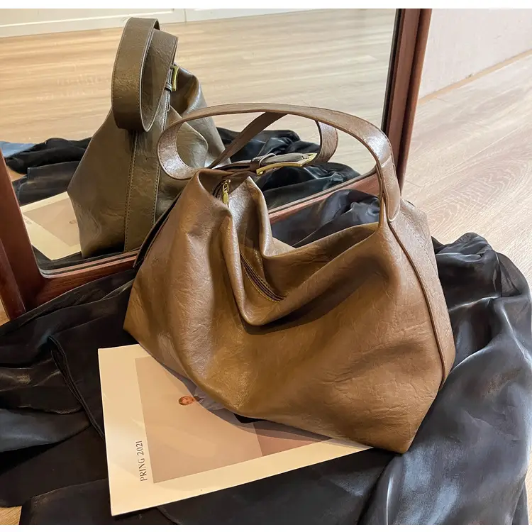 Brown Textured Shoulder Crossbody Bag for Women — feature 32