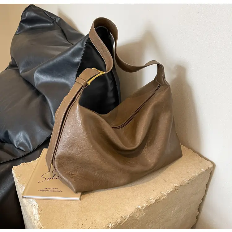 Brown Textured Shoulder Crossbody Bag for Women — feature 33