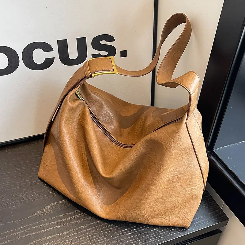 Brown Textured Shoulder Crossbody Bag for Women - Image 3