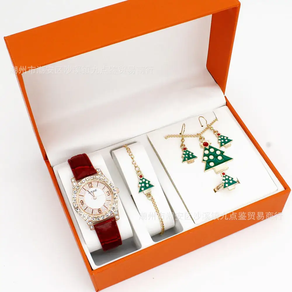 Christmas Watch & Jewelry Set for Women