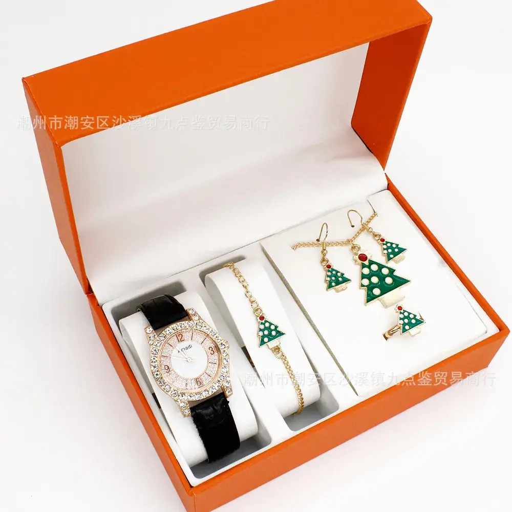 Christmas Watch & Jewelry Set for Women