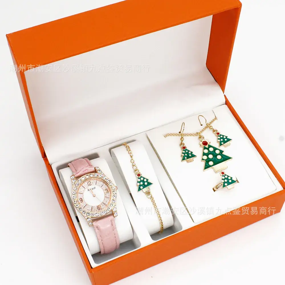 Christmas Watch & Jewelry Set for Women