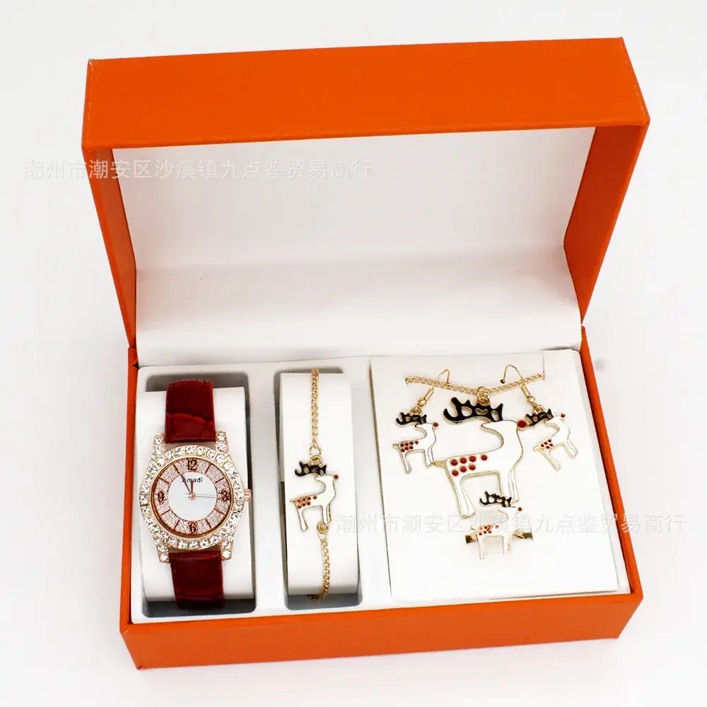 Christmas Watch & Jewelry Set for Women